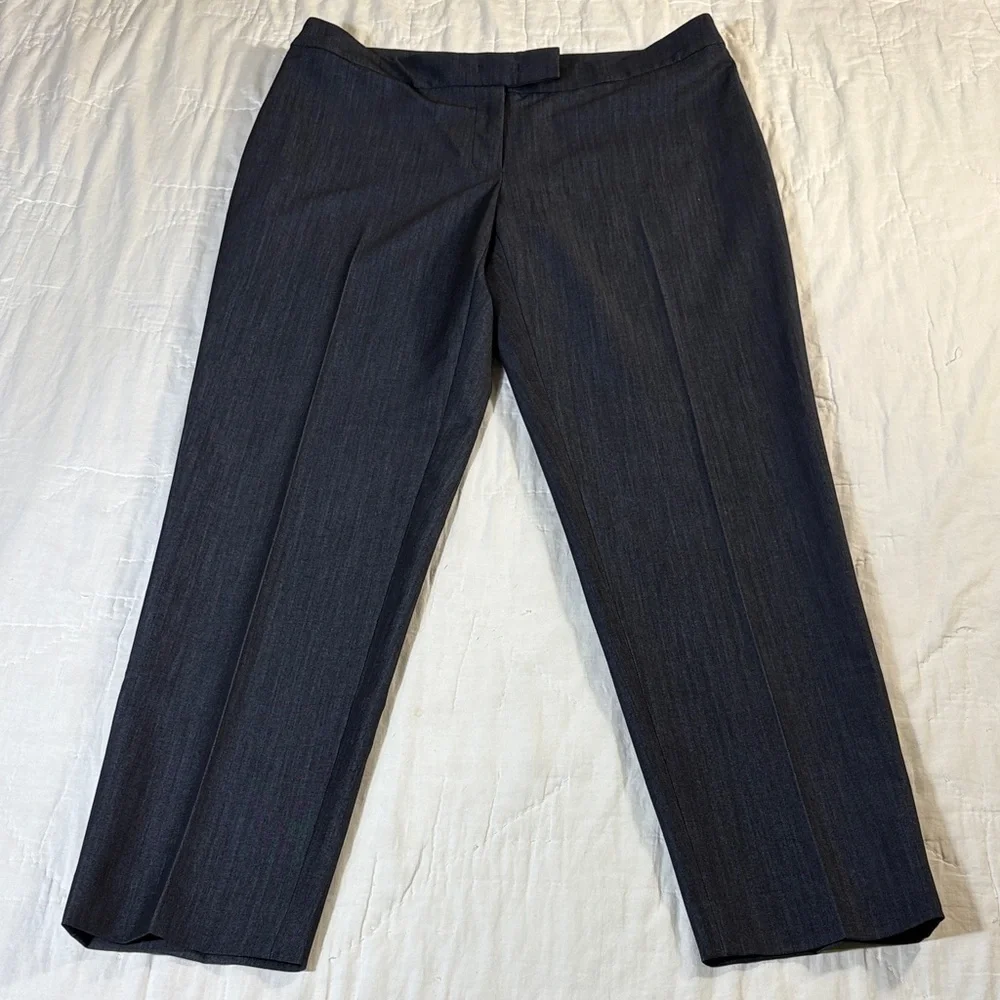 Officecore Anne Klein Navy/Charcoal Heather Pinstripe Career‎ Trousers Size 8